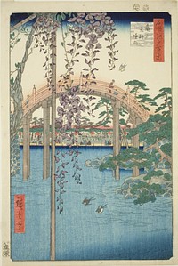 Precincts of Kameido Tenjin Shrine (Kameido Tenjin keidai), from the series "One Hundred Famous Views of Edo (Meisho Edo hyakkei)" by Utagawa Hiroshige