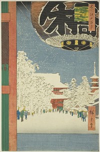 Kinryuzan Temple at Asakusa (Asakusa Kinryuzan), from the series "One Hundred Famous Views of Edo (Meisho Edo hyakkei)" by Utagawa Hiroshige