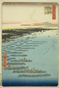 Samezu Coast in South Shinagawa (Minami-Shinagawa Samezu kaigan), from the series "One Hundred Famous Views of Edo (Meisho Edo hyakkei)" by Utagawa Hiroshige