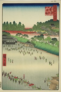 Yatsukoji, Inside Sujikai Gate (Sujikai-uchi Yatsukoji), from the series “One Hundred Famous Views of Edo (Meisho Edo hyakkei)” by Utagawa Hiroshige