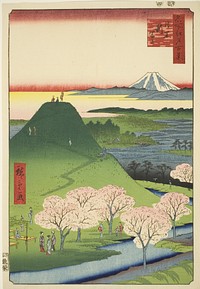 New Fuji, Meguro (Meguro, Shin Fuji), from the series One Hundred Famous Views of Edo (Meisho Edo hyakkei) by Utagawa Hiroshige