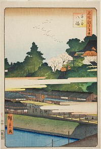 Ichigaya Hachiman Shrine (Ichigaya Hachiman), from the series “One Hundred Famous Views of Edo (Meisho Edo hyakkei)” by Utagawa Hiroshige