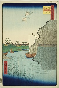 Scattered Pines on the Tone River (Tonegawa Barabara-matsu), from the series "One Hundred Famous Views of Edo (Meisho Edo hyakkei)" by Utagawa Hiroshige