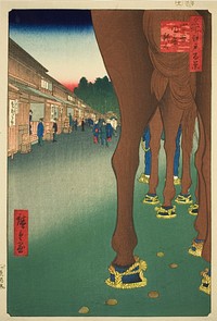 Naito Shinjuku at Yotsuya (Yotsuya Naito Shinjuku), from the series “One Hundred Famous Views of Edo (Meisho Edo hyakkei)” by Utagawa Hiroshige