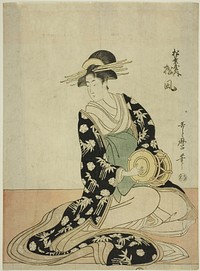 The Courtesan Matsukaze of the Matsubaya, from an untitled series of courtesans of the Matsubaya as five musicians by Kitagawa Utamaro