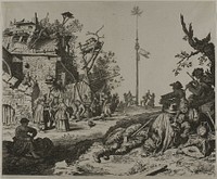 The Resting Gypsy Family in Front of a Ruined Inn by Gerrit de Heer