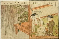 Double-page Illustration from Vol. 2 of "Picture Book of Spring Brocades (Ehon haru no nishiki)" by Suzuki Harunobu