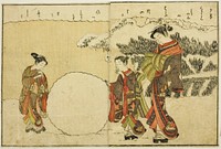 Double-page Illustration from Vol. 1 of "Picture Book of Spring Brocades (Ehon haru no nishiki)" by Suzuki Harunobu