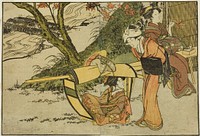 Outing to View Maples in Autumn, from the illustrated book "Picture Book: Flowers of the Four Seasons (Ehon shiki no hana)," vol. 2 by Kitagawa Utamaro