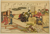Shell-Matching Game, from the illustrated book "Gifts from the Ebb Tide (Shiohi no tsuto)" by Kitagawa Utamaro