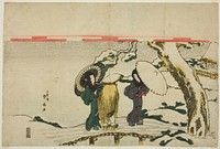 Travelers in Snow by Katsukawa Shunsen (Shunko II)