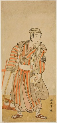 The Actor Bando Mitsugoro I as Taira no Tadamori Disguised as a Potted-Plant Seller in the Play Sakuya Kono Hana no Kaomise, Performed at the Nakamura Theater in the Eleventh Month, 1776 by Katsukawa Shunsho