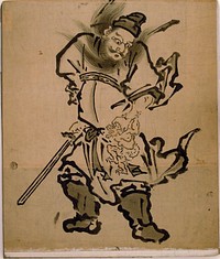 Shôki the Demon Queller, from an album of paintings of Shôki, Edo period (1615–1868) by Kanô Yasunobu, School of