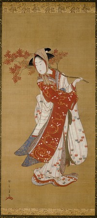 Dancer with a Maple Branch by Katsukawa Shunsho