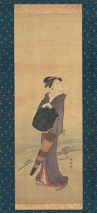 Girl on River Bank by Katsukawa Shunchô