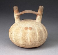 Double Spout and Bridge Vessel in the Form of a Ridged Gourd by Paracas