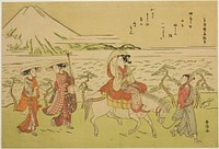 Parody of Ariwara no Narihira's journey to the east by Suzuki Harunobu