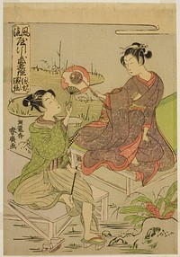 Shingen and Kenshin, from the series "Mirrors of Warriors in Fashionable Parodies (Furyu yatsushi musha kagami)" by Isoda Koryusai