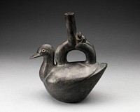 Single Spout Blackware Vessel in the Form of a Duck by Chimú