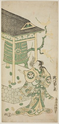 The Actor Segawa Kikunojo I as Katakai in the play "Mugen no Kane Omoi no Akatsuki," performed at the Nakamura Theater in the third month, 1746 by Torii Kiyomasu II