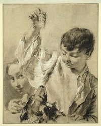 Giacomo Feeding a Dog by Giovanni Battista Piazzetta