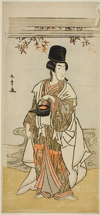 The Actor Ichikawa Monnosuke II as the Court Servant Shoheida Sadamori in the Play Masakado Kammuri no Hatsuyuki, Performed at the Nakamura Theater in the Eleventh Month, 1777 by Katsukawa Shunsho