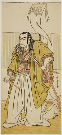 The Actor Nakamura Nakazo I as Kusunoki Masayuki Disguised as Uji no Joetsu, in the Play Go Taiheiki Shirishi-banashi, Performed at the Morita Theater in the Fourth Month, 1780 by Katsukawa Shunsho