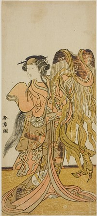 The Actor Nakamura Tomijuro I as the Courtesan Toyama of Tsuruga in the Play Keisei Tsuki no Miyako, Performed at the Morita Theater in the Eighth Month, 1775 by Katsukawa Shunsho