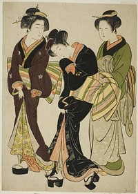 Two Entertainers and a Maid by Kitao Shigemasa