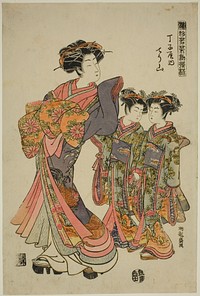 Chozan of the Chojiya, from the series "Models for Fashion: New Designs as Fresh as Young Leaves (Hinagata wakana hatsu moyo)" by Isoda Koryusai