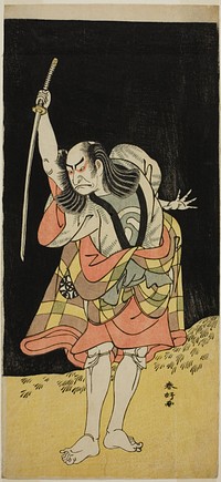 The Actor Nakamura Nakazo I as Ippei (?) in the Play Koi Nyobo Somewake Tazuna (?), Performed at the Ichimura Theater (?) in the Eighth Month, 1778 (?) by Katsukawa Shunkо̄