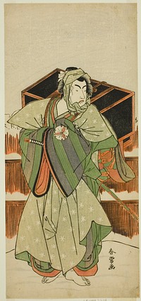 The Actor Matusmto Koshiro IV as Ise no Saburo Disguised as Mizoro no Sabu in the Play Mure Takamatsu Yuki no Shirahata, Performed at the Ichimura Theater in the Eleventh Month, 1780 by Katsukawa Shunjо̄