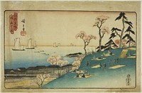 Cherry Blossoms at Goten Hill (Gotenyama no hana), from the series "Famous Places in Edo (Koto meisho)" by Utagawa Hiroshige