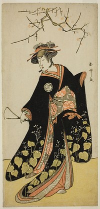 The Actor Segawa Kikunojo III as the Spirit of Joro-gumo (Harlot Spider) Disguised as the Maiko Tsumagiku (?), in the Play Shitenno Tonoi no Kisewata (?), Performed at the Nakamura Theater (?) in the Eleventh Month, 1781 (?) by Katsukawa Shunsho