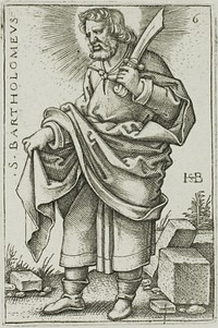 St. Bartholomew, plate 6 from The Twelve Apostles by Hans Sebald Beham