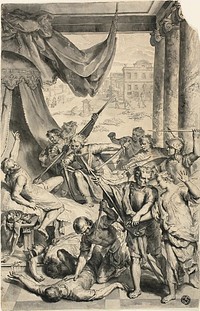 Study for Simeon and Levi Slay the Sichemites, from Figures de la Bible by Gerard Hoet, I