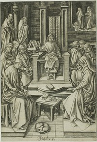 Christ Among the Doctors by Israhel van Meckenem, the younger