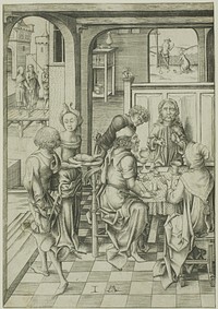 Christ at Emmaus by Israhel van Meckenem, the younger