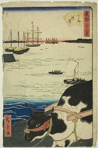 The Beach at Takanawa (Takanawa kaigan), from the series "Thirty-six Views of the Eastern Capital (Toto sanjurokkei)" by Utagawa Hiroshige II (Shigenobu)