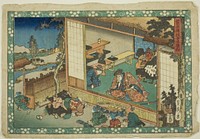 The Village School Scene (Terakoya), from the series "Sugawara's Secrets (Sugawara denju)" by Utagawa Sadahide