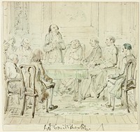 The Assembly of the Gifted: Mr.Bullock Addresses His Friends by George Cruikshank