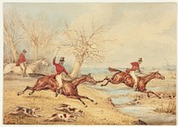 Mounted Hunters with Dogs by Henry Alken