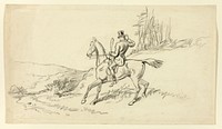Rider Reining in Horse by Hablot Knight Browne
