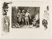 Fronte-boeuf and the Jew, from Ivanhoe by Eugène Delacroix