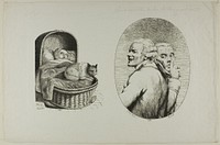 Child in a crib and Jeux de physionomie after Ducreux by Monogrammist A.L.P.