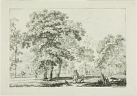 People Walking in a Wood by Louis Pierre Baltard