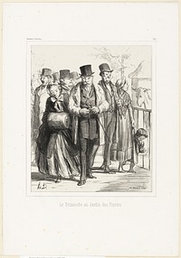 A Sunday in the botanical gardens, plate 320 from Souvenirs d’artistes by Honoré-Victorin Daumier