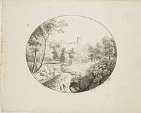 Landscape in an Oval by Lameau