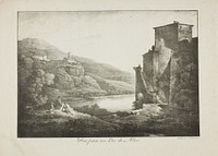 View of Lake Nemi by comte de Charles Philibert Lasteyrie du Saillant