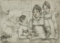 Family Group (Woman Reading to Two Children) by Dominique-Vivant Denon